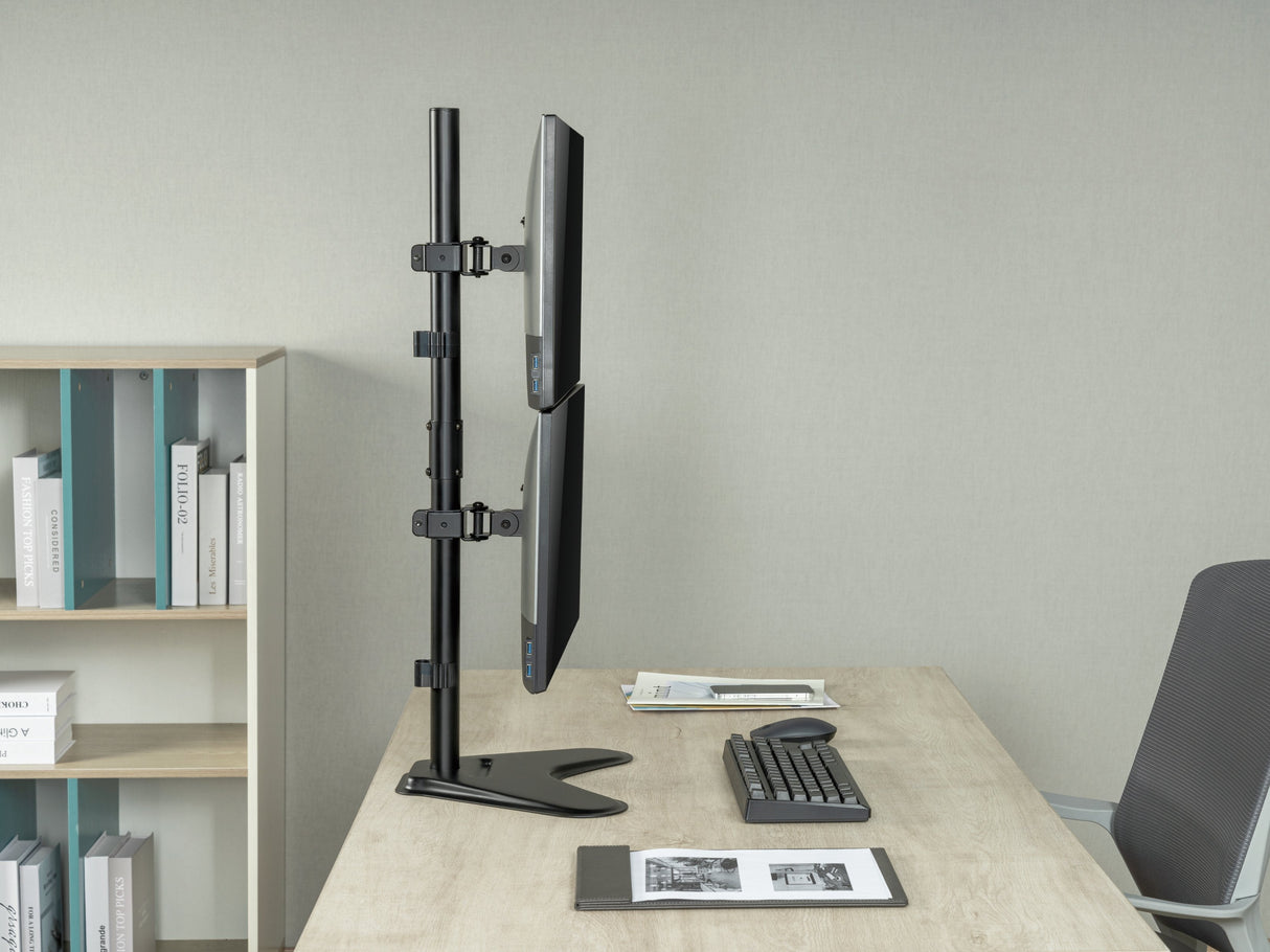 Soporte De Mesa Con Base Equip 650128 Para 2 Pantallas 13"-32" Doble Brazo Vesa Standard Hasta 9kg P