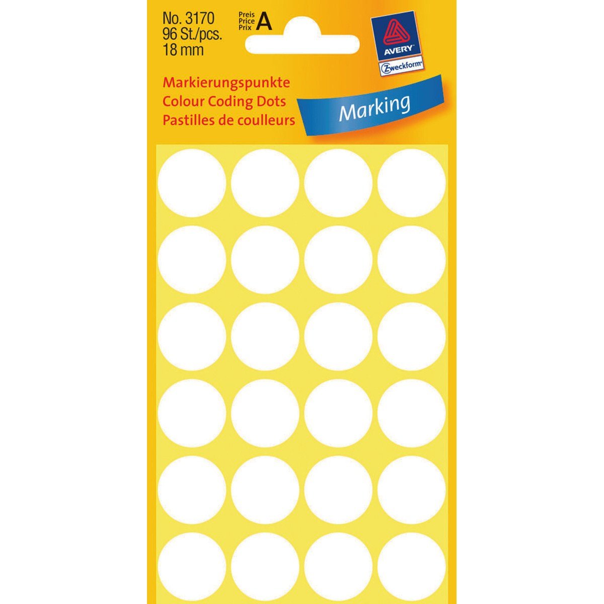 Avery Zweckform Klebepunkte 3170 Blanco Ø 18,0 Mm, 96 Unidades