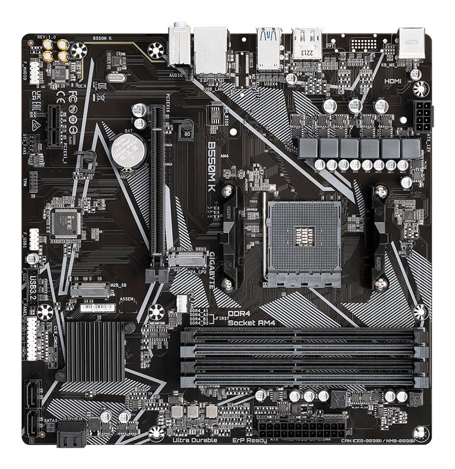 EAN 4719331852764 - GIGABYTE B550M K placa base AMD B550 Zócalo AM4 micro ATX imagen 4