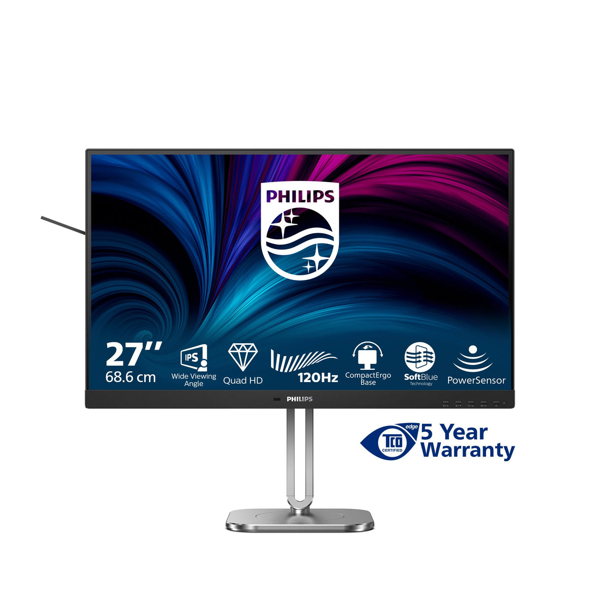 EAN 8721038003734 - Philips 4000 series 27B2N4500/00 pantalla para PC 68,6 cm (27") 2560 x 1440 Pixeles Quad HD LCD Gris imagen 4