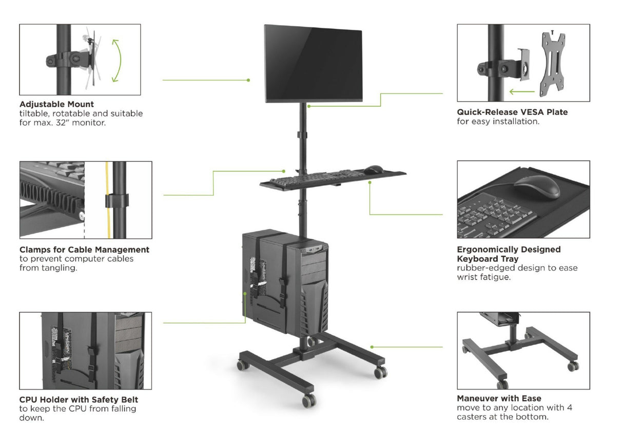 EAN 4015867236260 - Equip 650171 mueble y soporte para dispositivo multimedia Negro PC Carro multimedia imagen 14