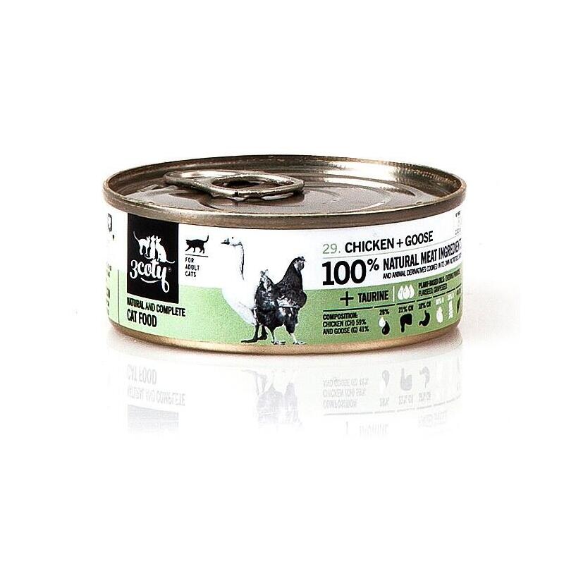 3coty Chicken With Goose - Comida Húmeda Para Gatos - 80g