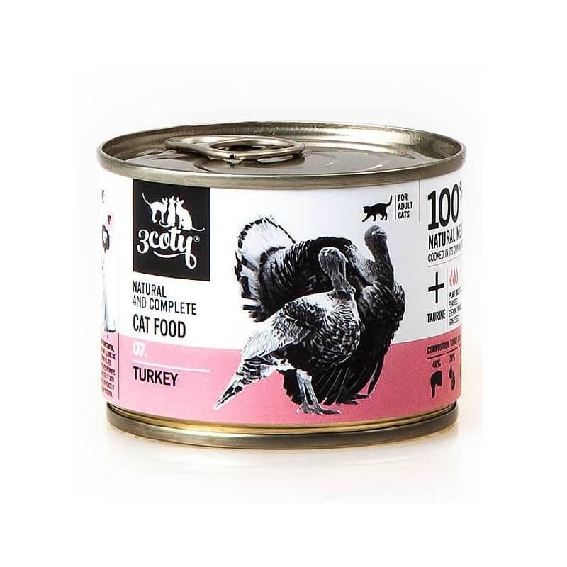 3coty Turkey For Adult Cats 180g