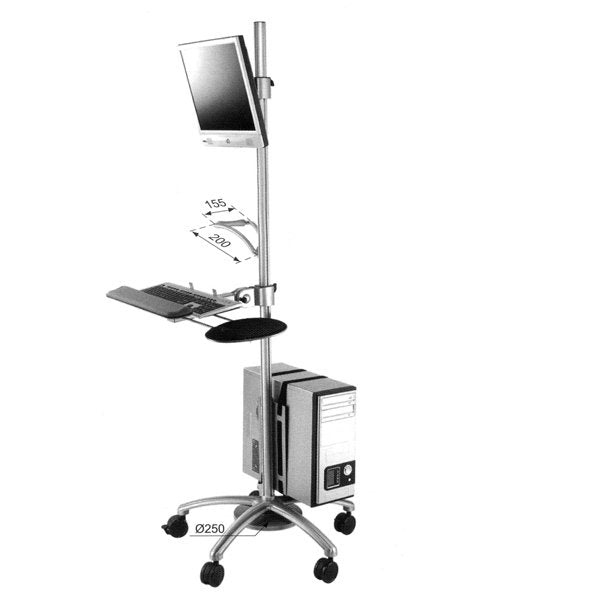 Roline Pc Lcd-Rollstnder, Regulable En Altura, Hasta 30 Kg