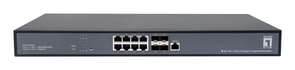Levelone Switch 8x10ge 4x10gsfp+ 19" Managed L3