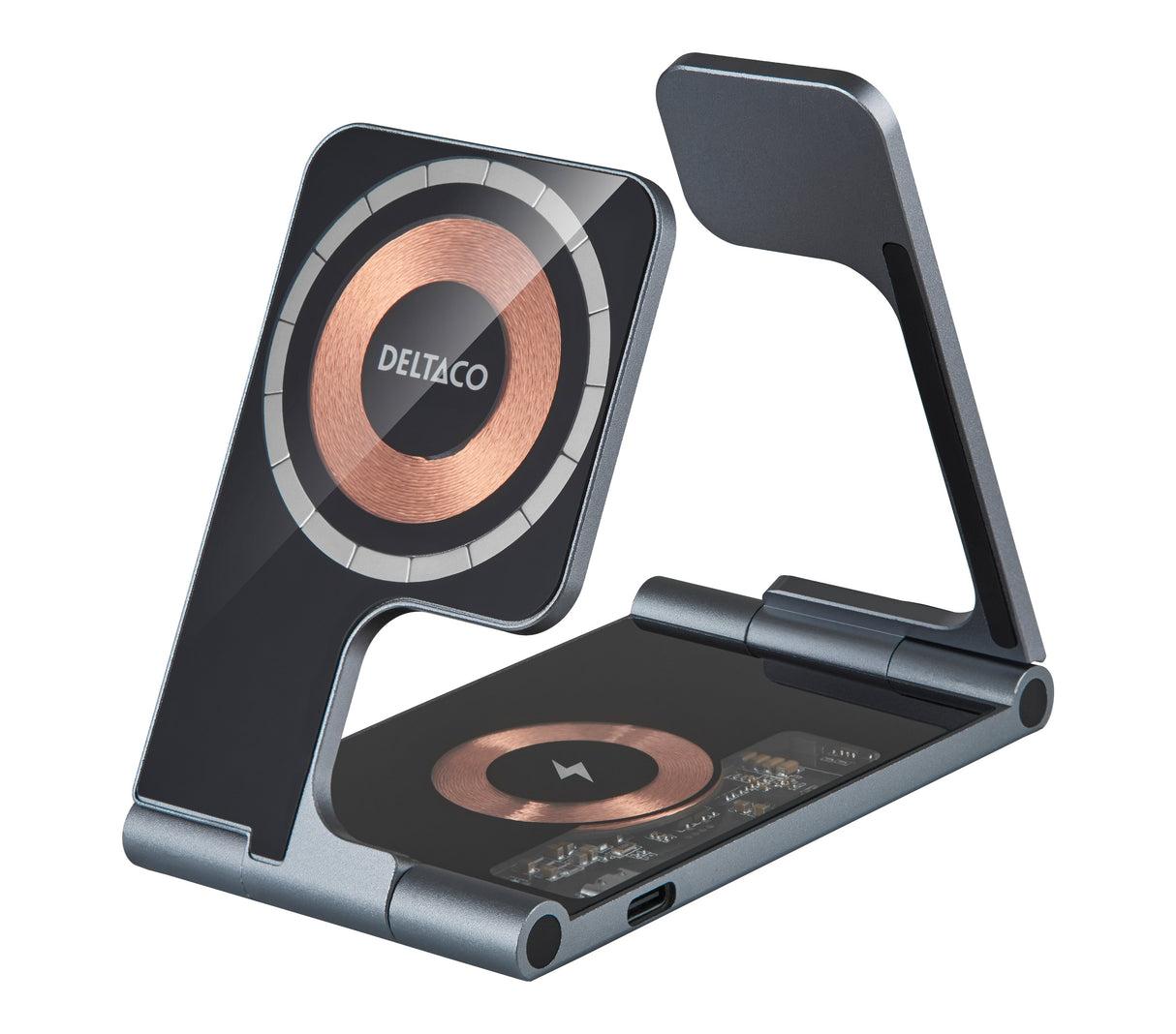 EAN 7333048065032 - Deltaco QI-1047 cargador de dispositivo móvil Auriculares, Smartphone, Reloj inteligente Transparente USB imagen 1