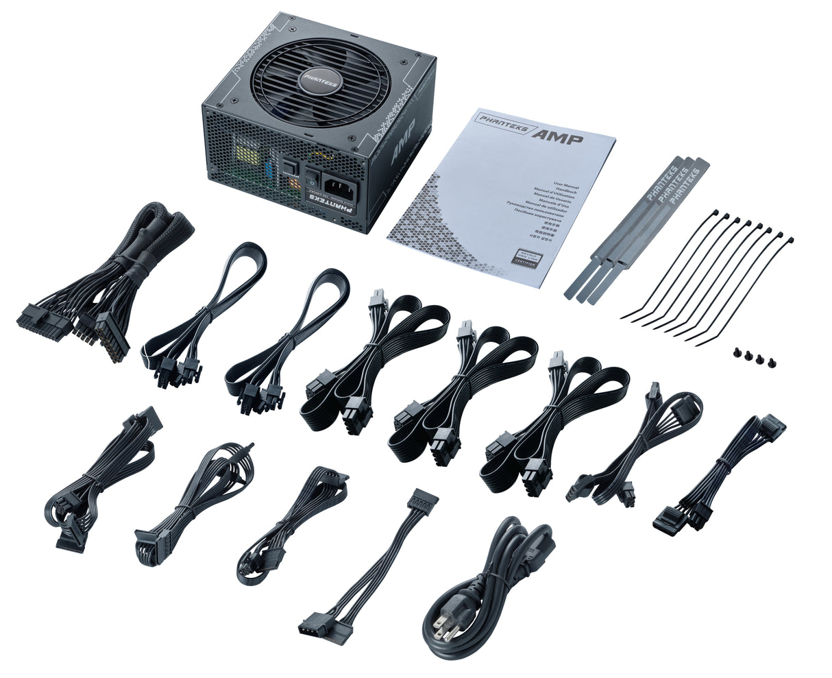 850w Phanteks Amp Gh 850w 80 Plus Gold Power Supply, Pcie 5.1, Atx 3.1 850 Watts, Black