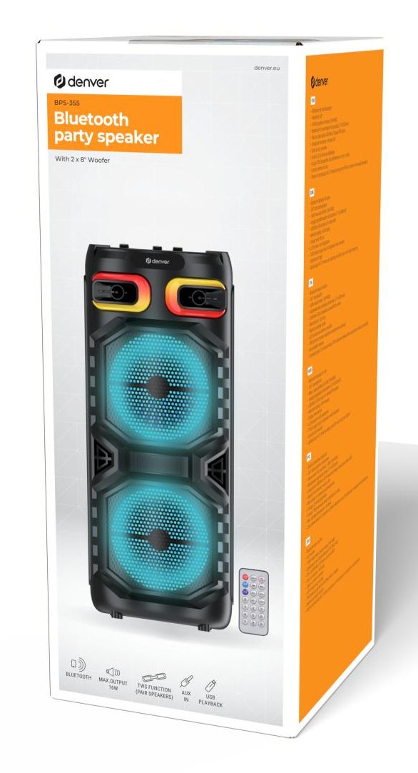 EAN 5706751075117 - Denver BPS-355 altavoz portátil o de fiesta Altavoz para fiestas Negro 16 W imagen 6