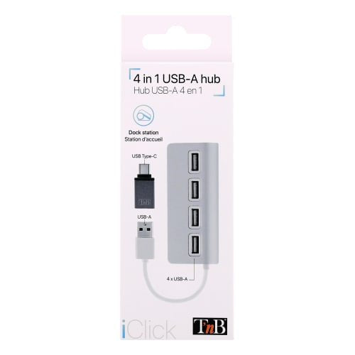 Tnb Hub Autoalimentado Usb 2.0 De 4 Puertos - Aluminio