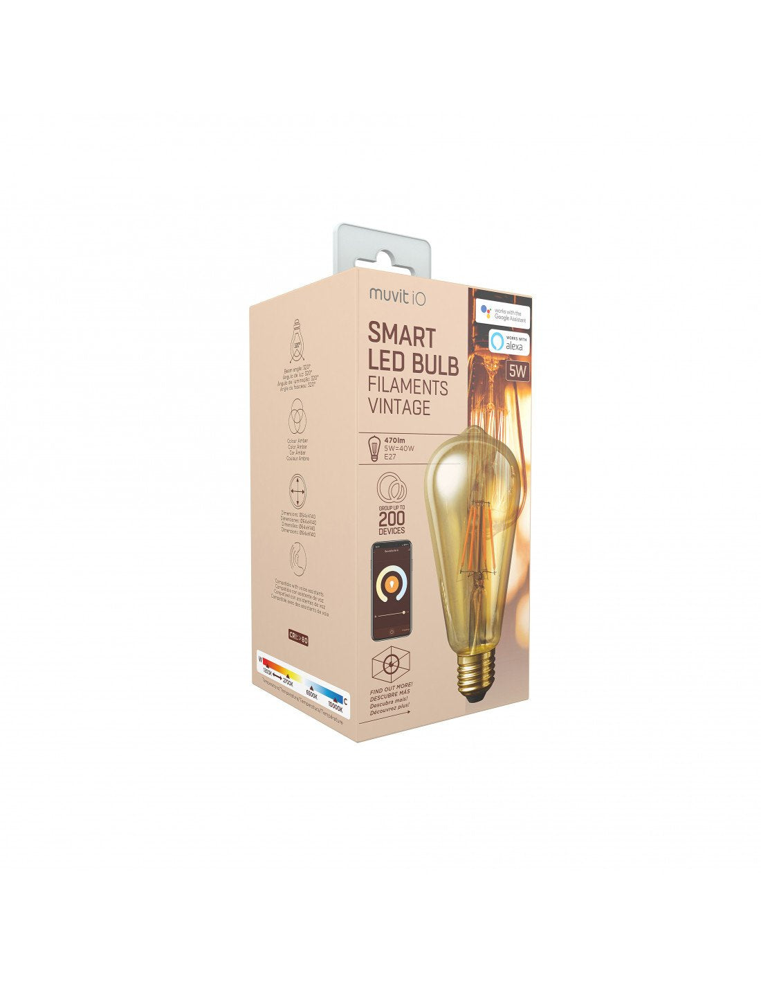 EAN 8426801157774 - Muvit MIOBULB011 iluminación inteligente Bombilla inteligente Wi-Fi 5 W imagen 4