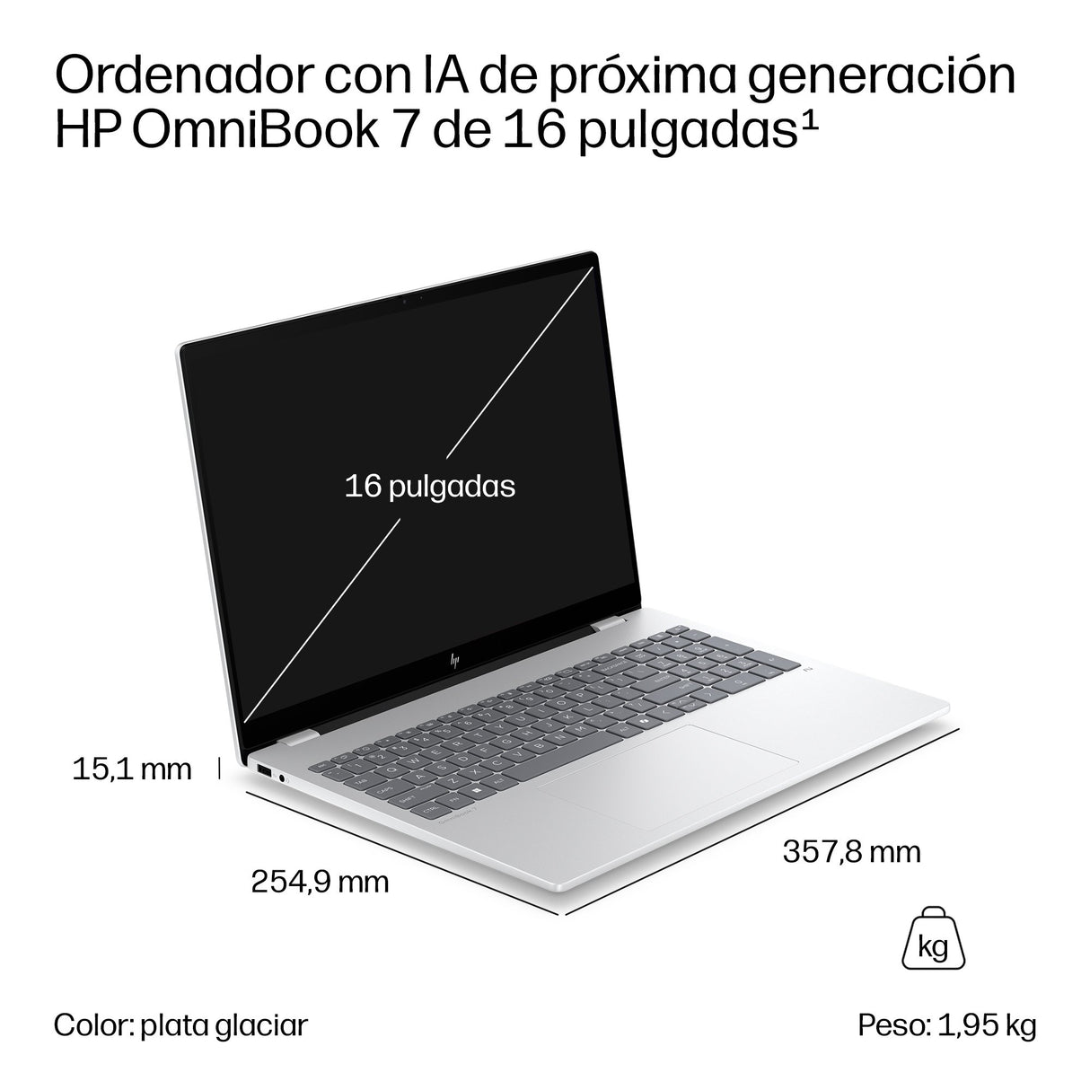 EAN 199896326469 - HP OmniBook 7 Laptop Next Gen AI 16-bh0007ns Copilot+ PC Intel Core Ultra 7 356H Portátil 40,6 cm (16") Pa imagen 7
