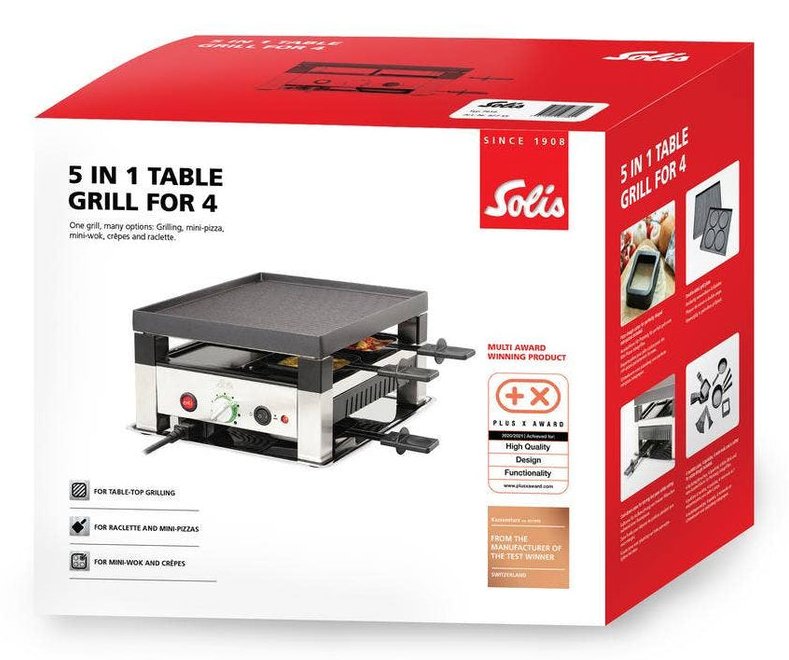 EAN 7611210977568 - Solis 7611210977568 parrilla de interior 4 personas(s) 1020 W Negro, Plata imagen 8