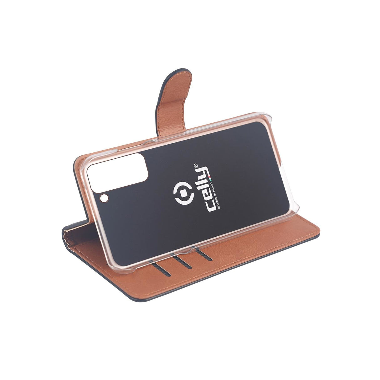 EAN 8021735763840 - Celly Wally funda para teléfono móvil 15,8 cm (6.2") Folio Negro, Marrón imagen 2