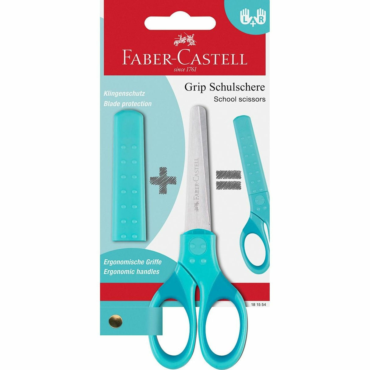 Faber-Castell 181554 Tijera De Escritorio Y Manualidades Universal Corte Recto Turquesa