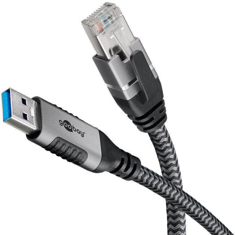 Goobay Usb-A 3.0 > Rj45 (St-St) 1,5m Ethernet-Cable Schwarz-Silber