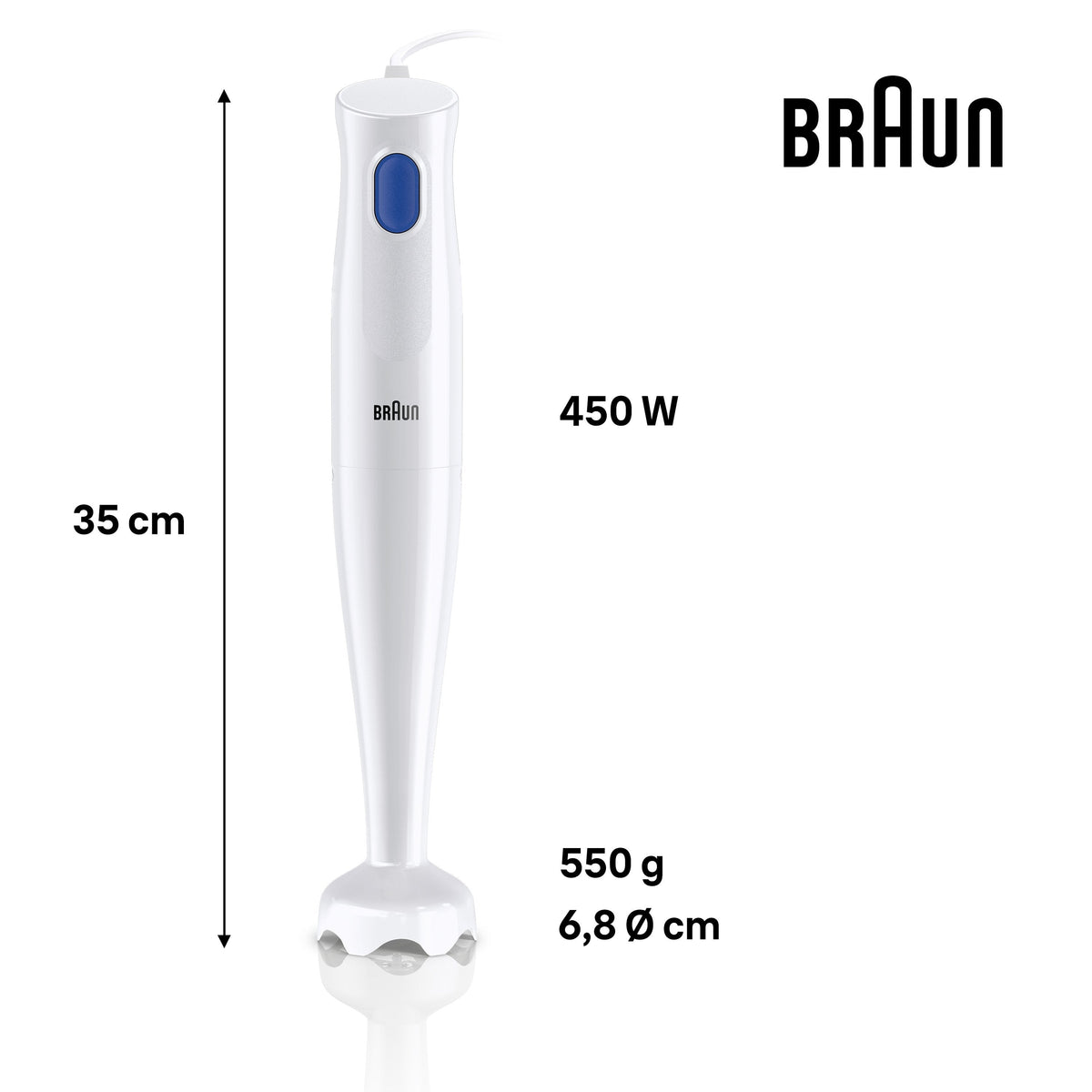 Braun Batidora De Mano Multiquick Con Vaso 600ml 480w