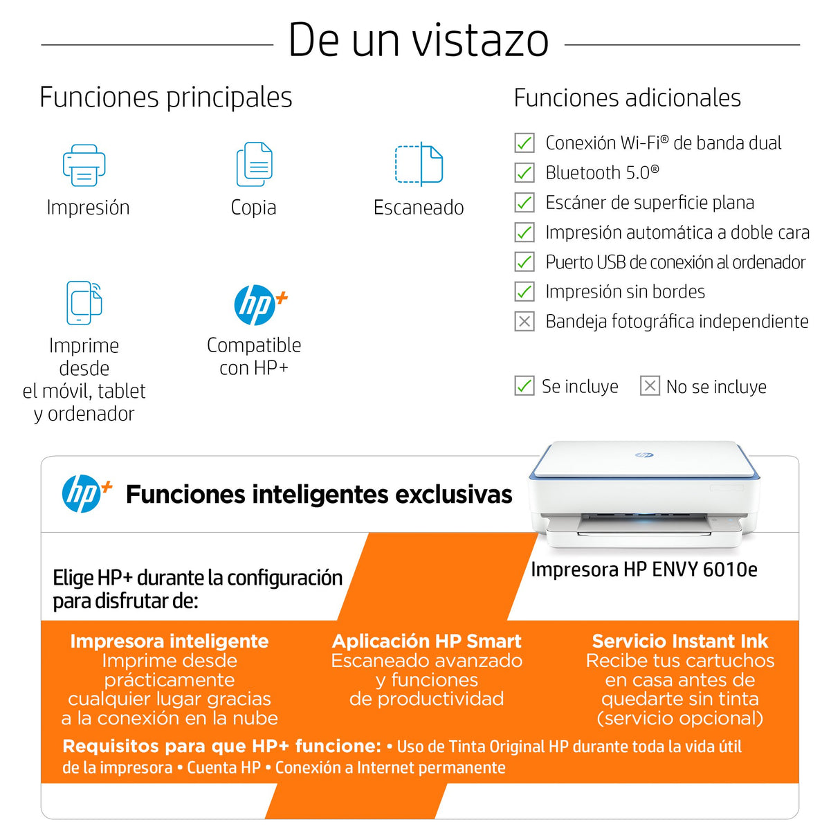 EAN 0195161625435 - HP ENVY 6010e AiO Printer Inyección de tinta térmica A4 4800 x 1200 DPI 10 ppm imagen 3