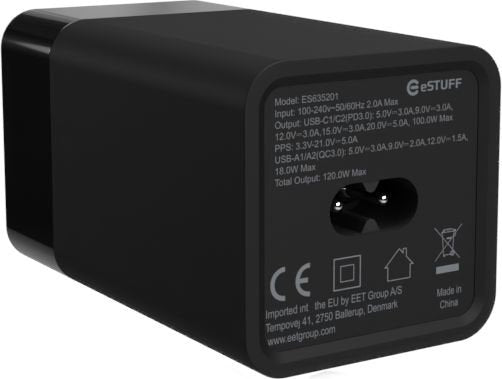 EAN 5715063263129 - eSTUFF ES635201 cargador de dispositivo móvil Portátil, Smartphone, Tableta, Universal Negro Corriente al imagen 2