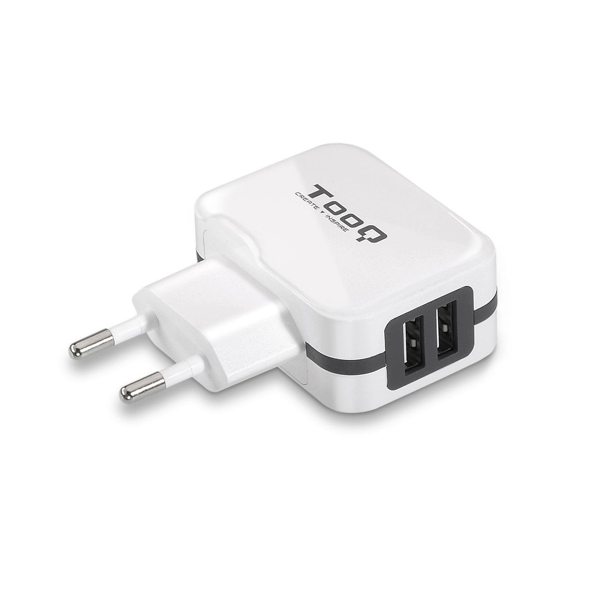 Tooq Cargador De Pared 2x Usb 2.0 - Tecnologia Ai - Blanco