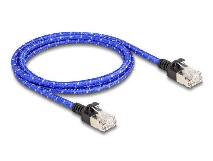 Delock 80377 Rj45 Cable De Red Trenzado Cat.6a U/Ftp Slim 1 M Azul