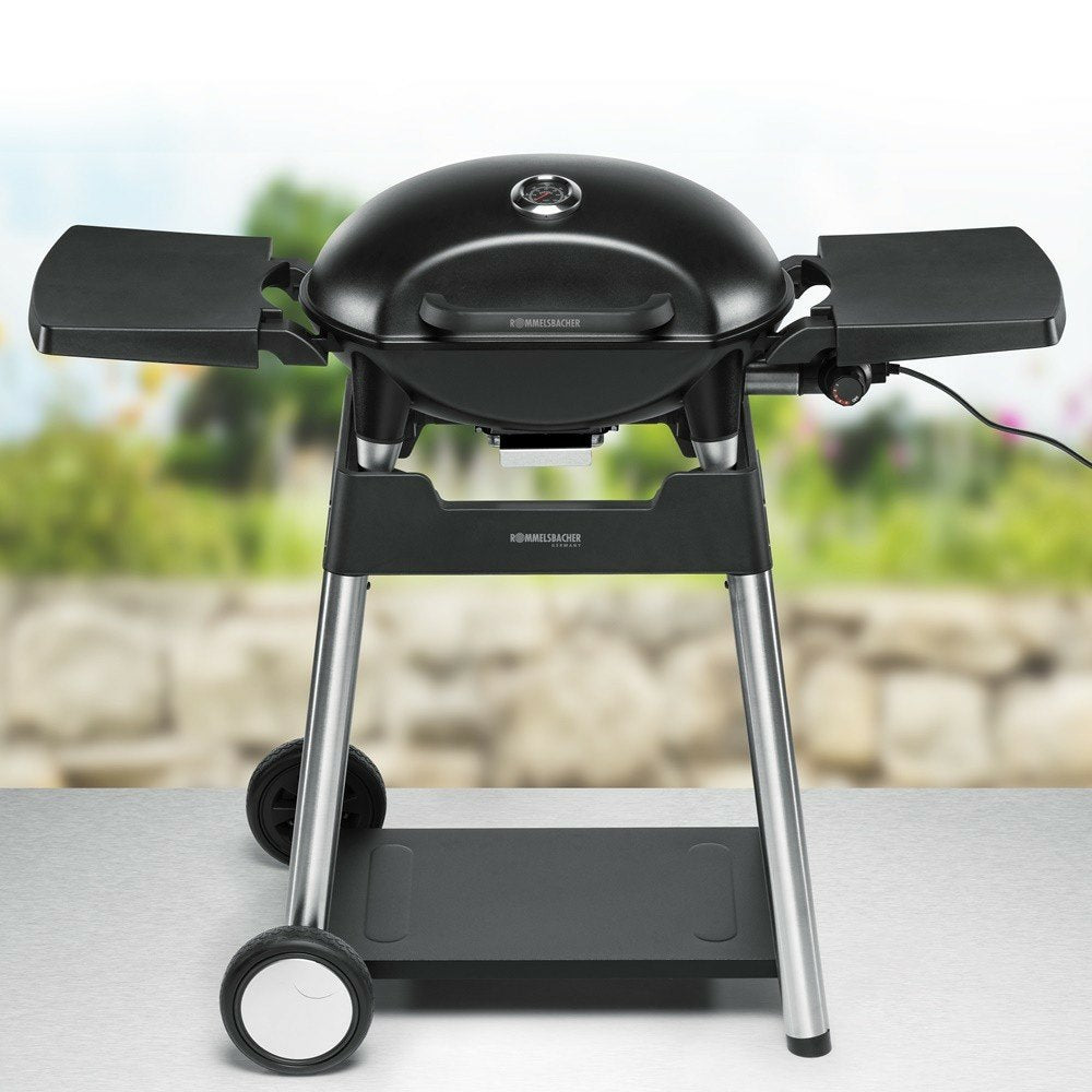 Parrilla Eléctrica Rommelsbacher Bbq 4100/S, Con Carrito Para Parrilla (Negro, 2.200 Vatios)