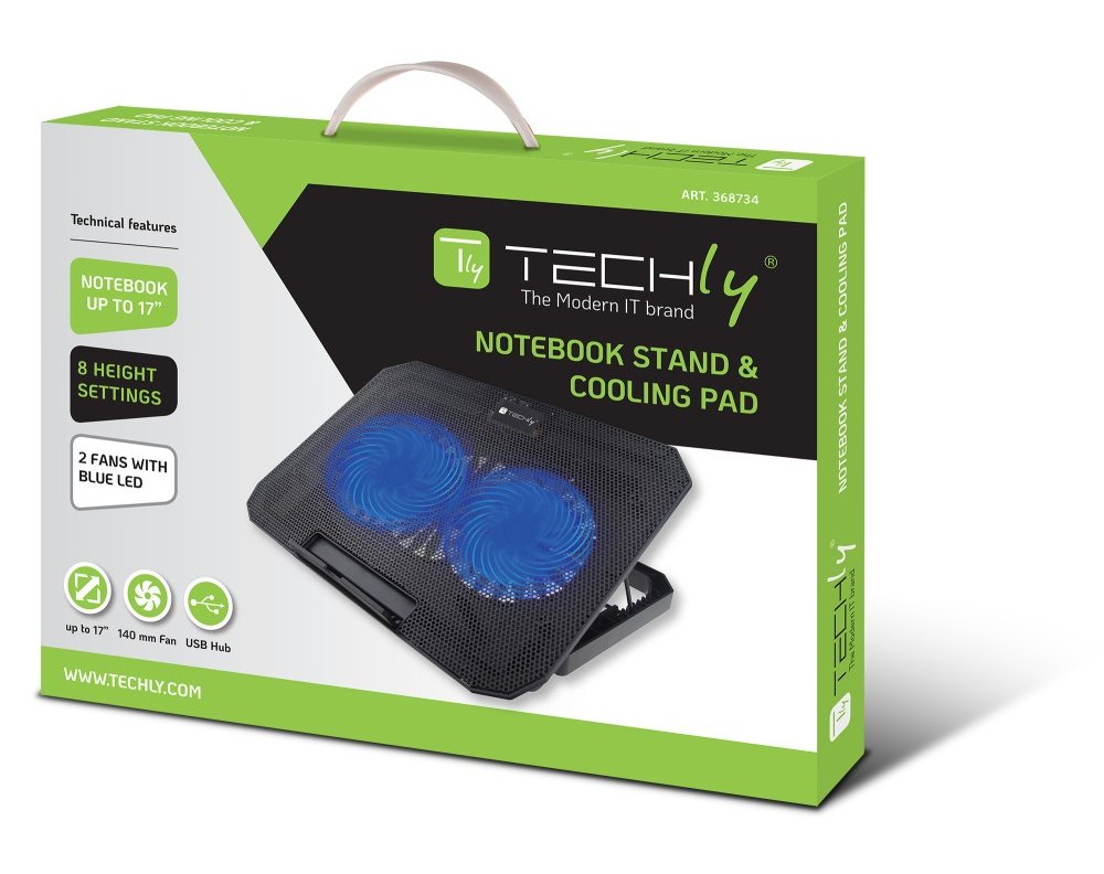 EAN 8059018368734 - Techly ICOOL-CP11TY soporte para ordenador portátil Negro 43,2 cm (17") imagen 10