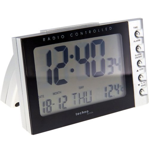 Technoline Wt 188 Despertador Reloj Digital De Mesa Negro, Plata