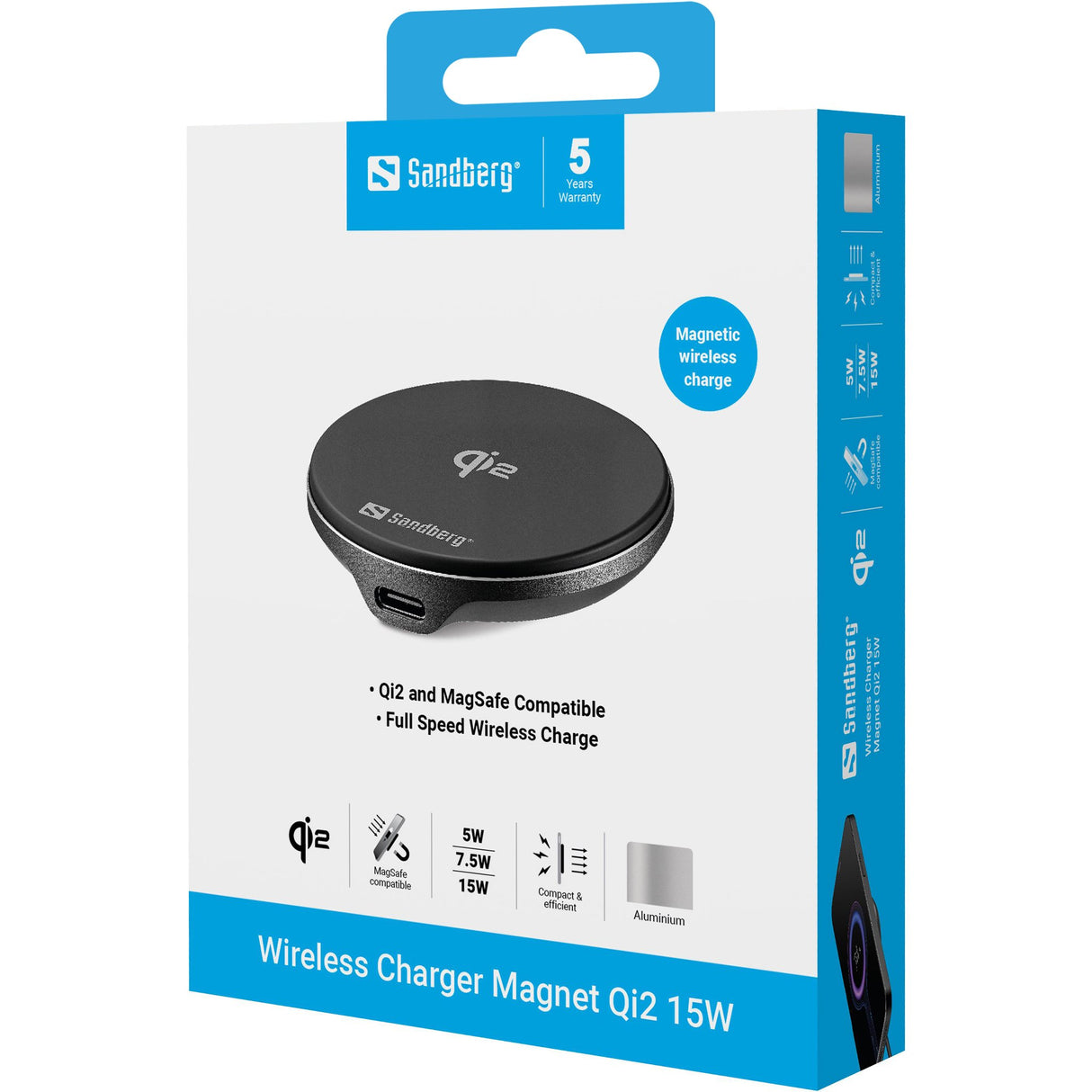 EAN 5705730441615 - Sandberg 441-61 cargador de dispositivo móvil Universal Aluminio, Negro USB Cargador inalámbrico Interior imagen 4