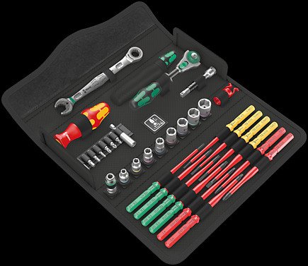 Wera Kraftform Kompakt W Imperial Juego De Herramientas Negro, Incluye Trinquete Rápido Zyklop Con Cabezal Giratorio, 1/4" 5135871001