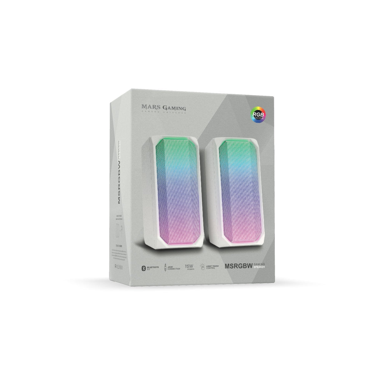 Altavoces Con Bluetooth Mars Gaming Msrgbw 15w 2.0 Blancos