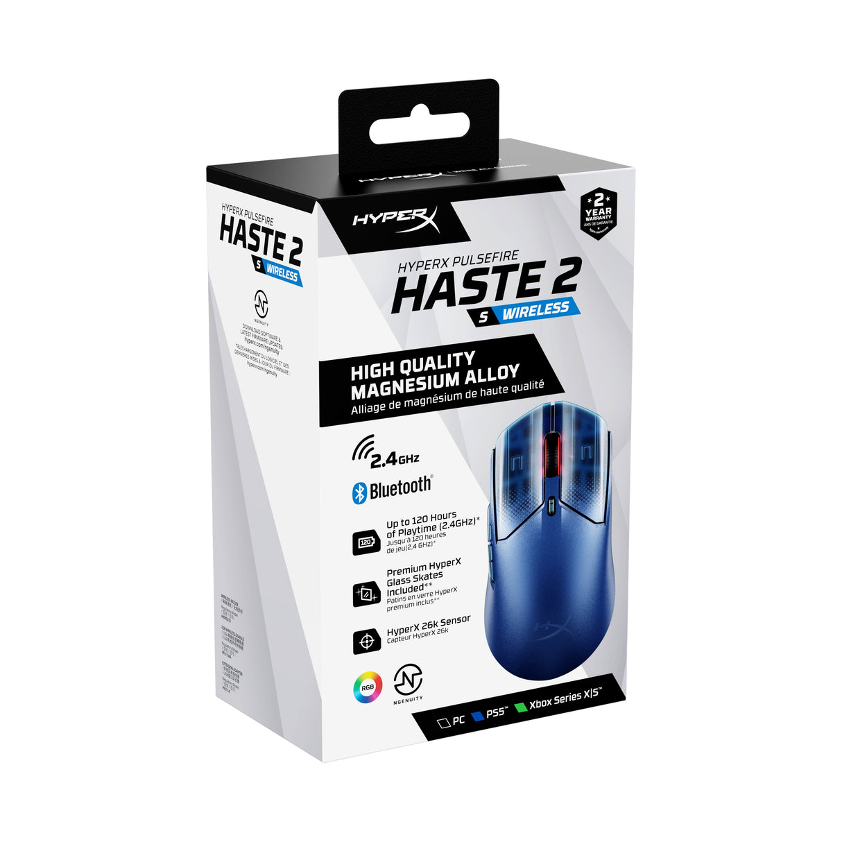 EAN 197961217414 - HyperX Pulsefire Haste 2 S Wireless Navy Gaming Mouse ratón Juego Ambidextro RF Wireless + Bluetooth + USB imagen 1