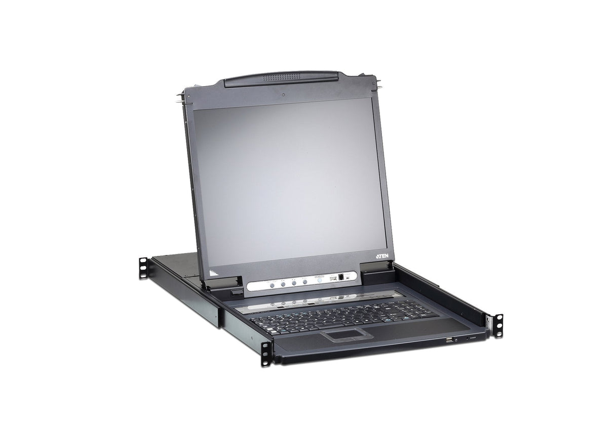 Aten Desktop Kvm 8-Puertos 17" Lcd (Cl5708im-Ata-Xg) El Conmutador Kvm Lcd Cl5708i Slideaway Es Una Unidad De Control Que Permite Acceder A Varios Ordenadores Desde Una Misma Consola Kvm (Teclado, Vídeo Y Ratón) Ps/2 O Usb. Con Una Sola Co