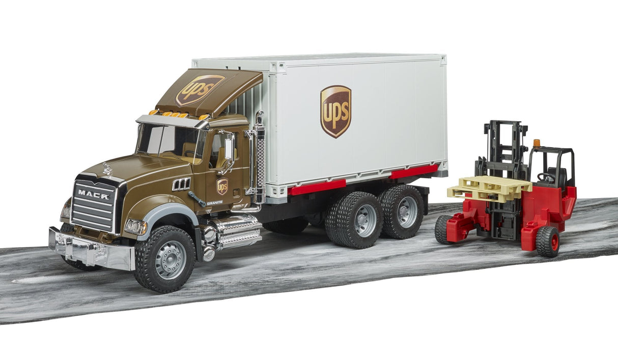 Bruder Camion Mack De Reparto Ups Con Carretilla Elevadora 02828
