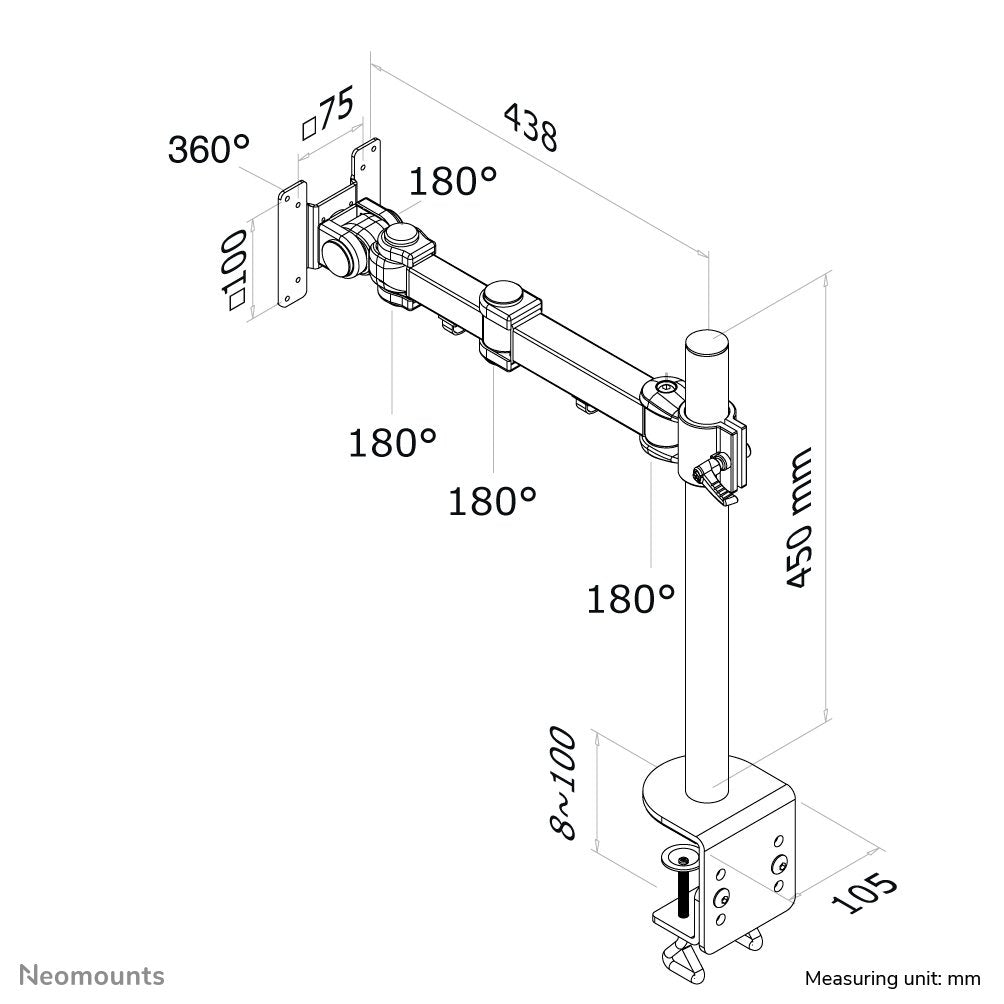 EAN 8717371440909 - Neomounts FPMA-D960 soporte para monitor 76,2 cm (30") Escritorio Negro imagen 6
