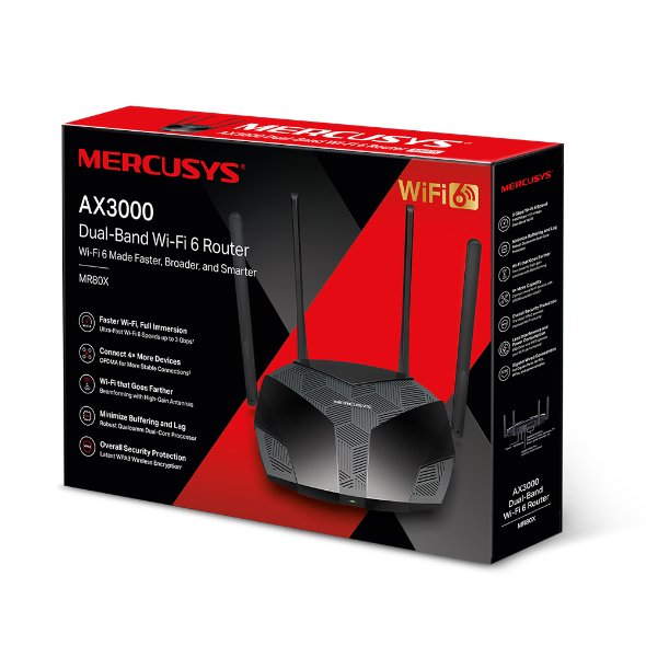 Router Wifi 6 De Doble Banda Mercusys Ax1800