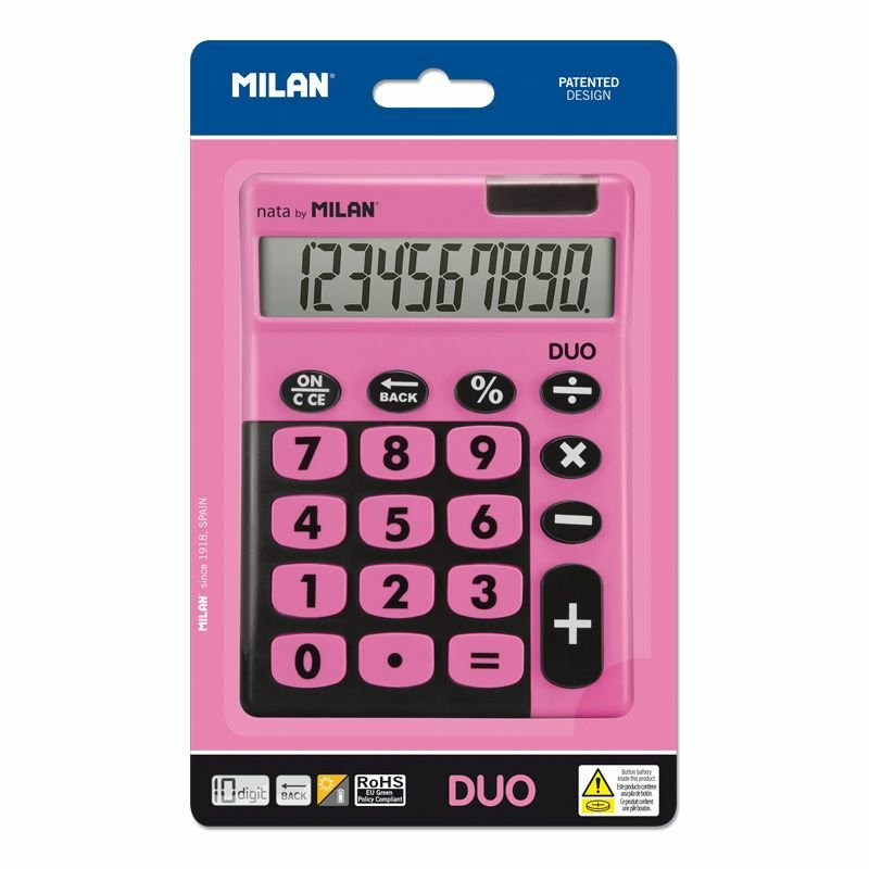 Milan Calculadora Touch Duo 10 Digitos Dual Blister Rosa
