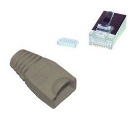 Modular Mecker Cat.5e/ 6 8polig 8 Kontakte Belegt Geschirmt Gris