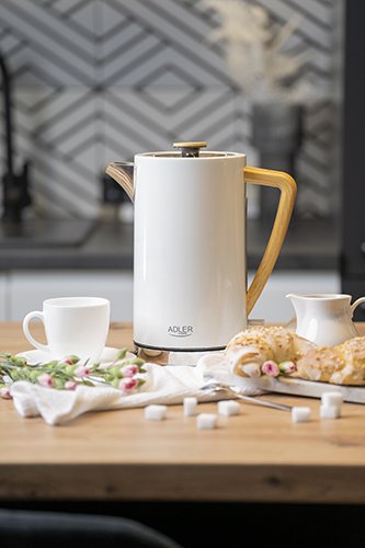 Hervidor Eléctrico Adler Ad 1347w, Potencia 2200 W, Capacidad 1,5 L, Blanco