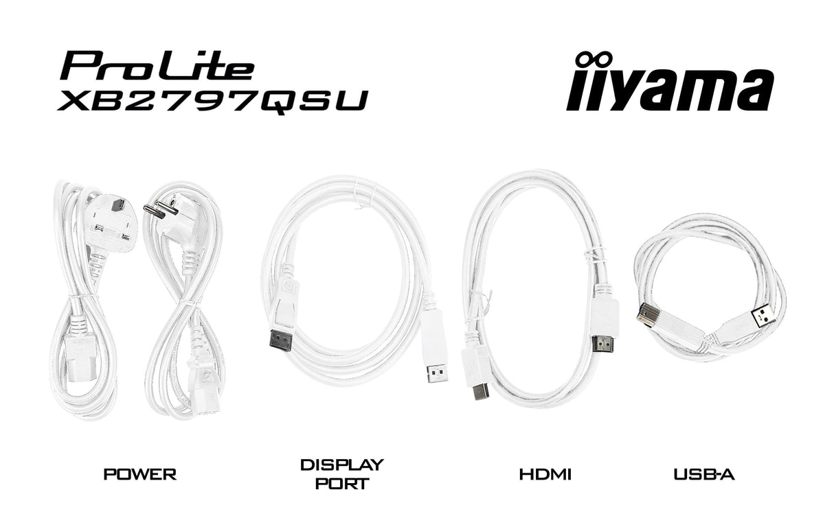 Monitor Iiyama Prolite Xb2797qsu-W1 Led 27" 2560 X 1440 Qhd @ 75 Hz Ips 350 Cd/M² 1000:1 1 Ms 2xhdmi Displayport Altavoces Mate Blanco