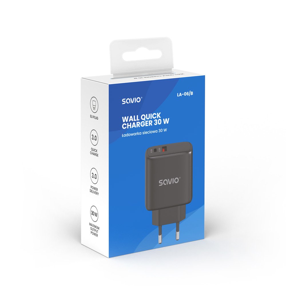 EAN 5901986048060 - Savio LA-06/B USB Quick Charge Power Delivery 3.0 30W Internal charger Auriculares, Ratón, Tableta, Teléf imagen 7