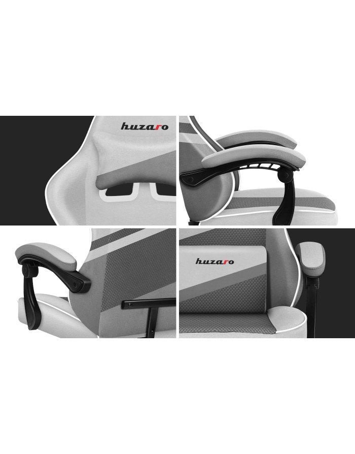 EAN 5903796013191 - Huzaro FORCE 4.4 Silla para videojuegos de PC Asiento (de seguridad) de butaca Gris, Blanco imagen 15