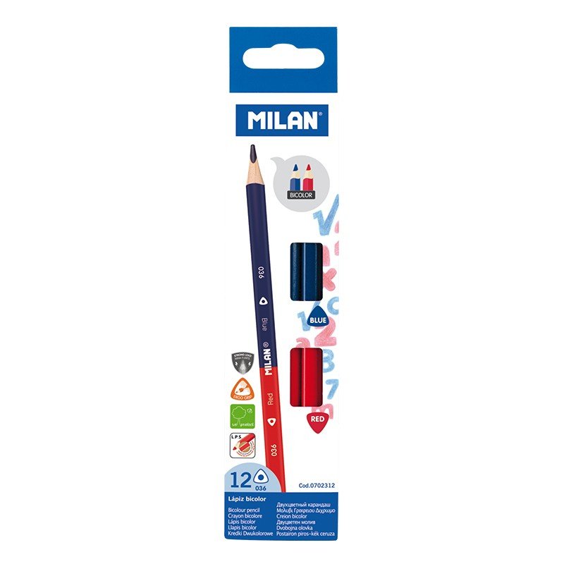 EAN 8411574042853 - Milan 702312 lápiz de color Azul, Rojo 12 pieza(s) imagen 2