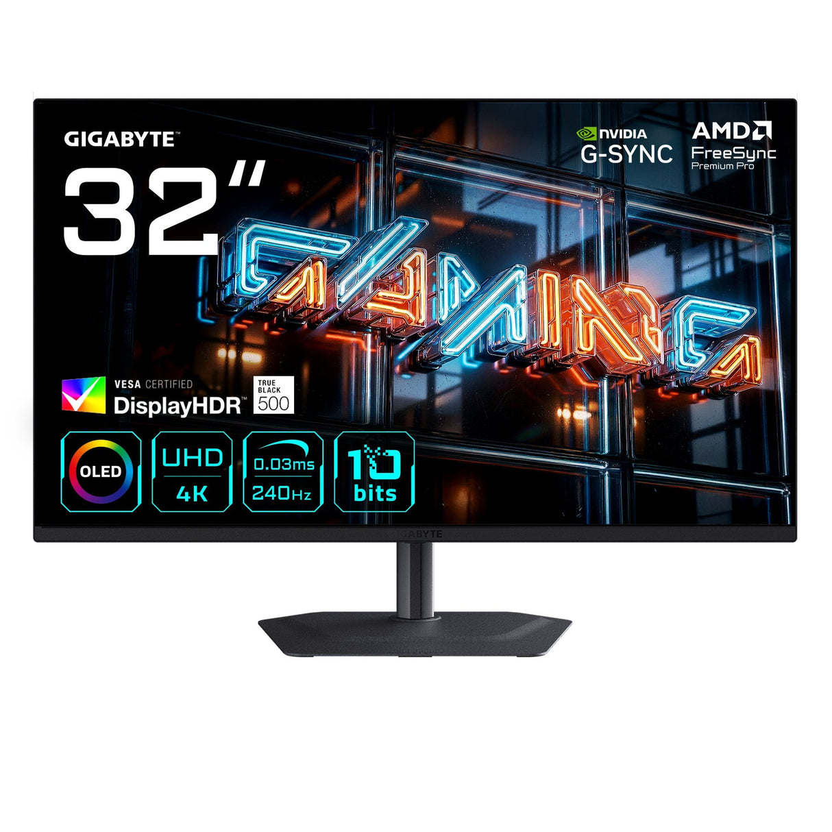 Monitor Gigabyte Mo32u24 Qd-Oled 31.5 " Negro, Ultrahd/4k, Hdmi, Dp, Lautsprecher, 240hz Panel) Mo32u24 Ek