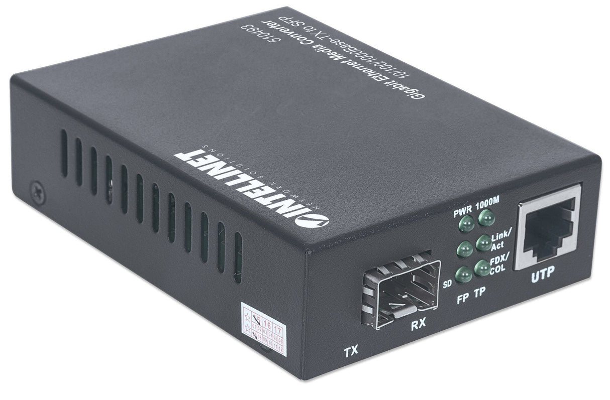 EAN 0766623510493 - Intellinet 510493 convertidor de medio 1000 Mbit/s Negro imagen 2