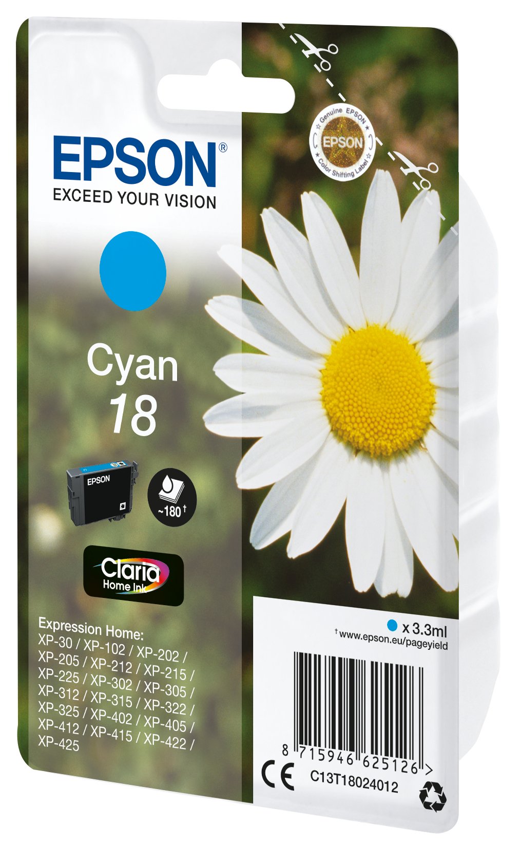 EAN 8715946625133 - Epson Daisy C13T18024022 cartucho de tinta 1 pieza(s) Original Rendimiento estándar imagen 1