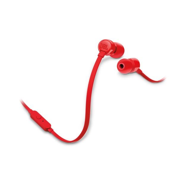 Auriculares Intrauditivos Jbl Tune 160 Con Micrófono Jack 3.5 Rojos
