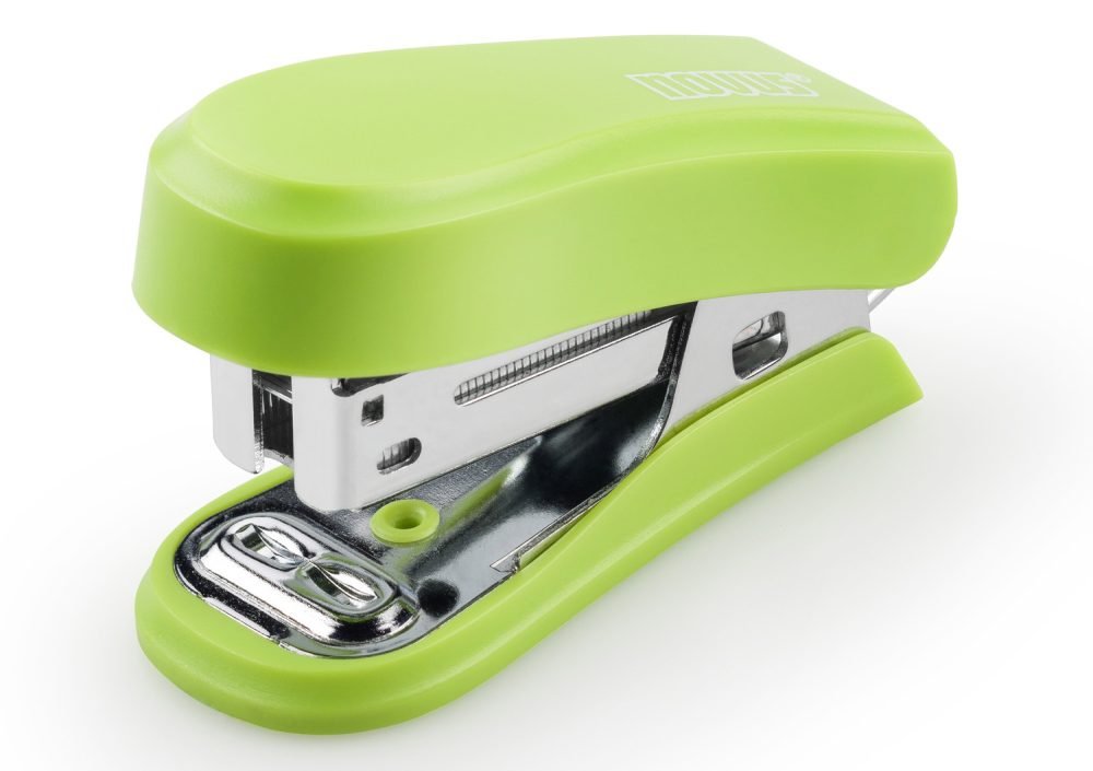 Novus Mini Grapadora Compacta - Hasta 12 Hojas - Grapado Cerrado Y Abierto - Incluye 320 Grapas - Color Verde