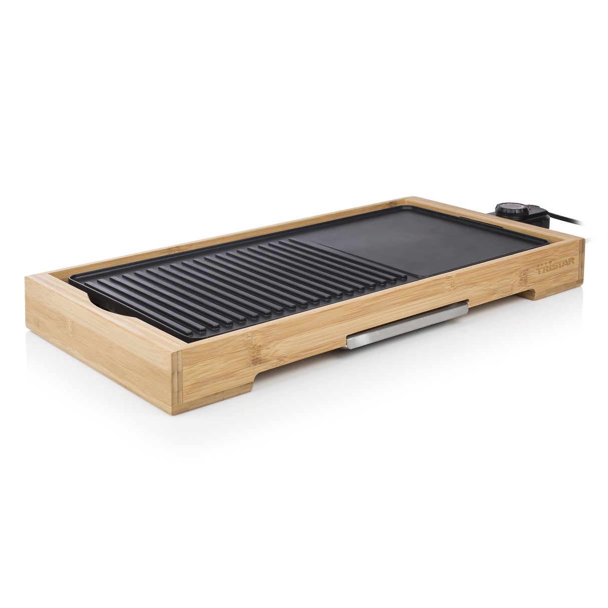 EAN 8713016053831 - Tristar BP-2641 barbacoa y parrilla al aire libre Mesa Eléctrico Bamboo, Negro 2200 W imagen 1