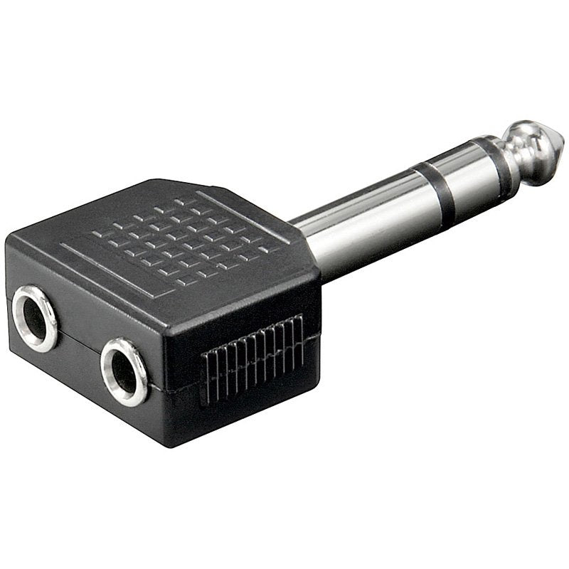 Adaptador 6,35mm M 3-Pin St A 2x3,5mm H 3-Pin St Compacto