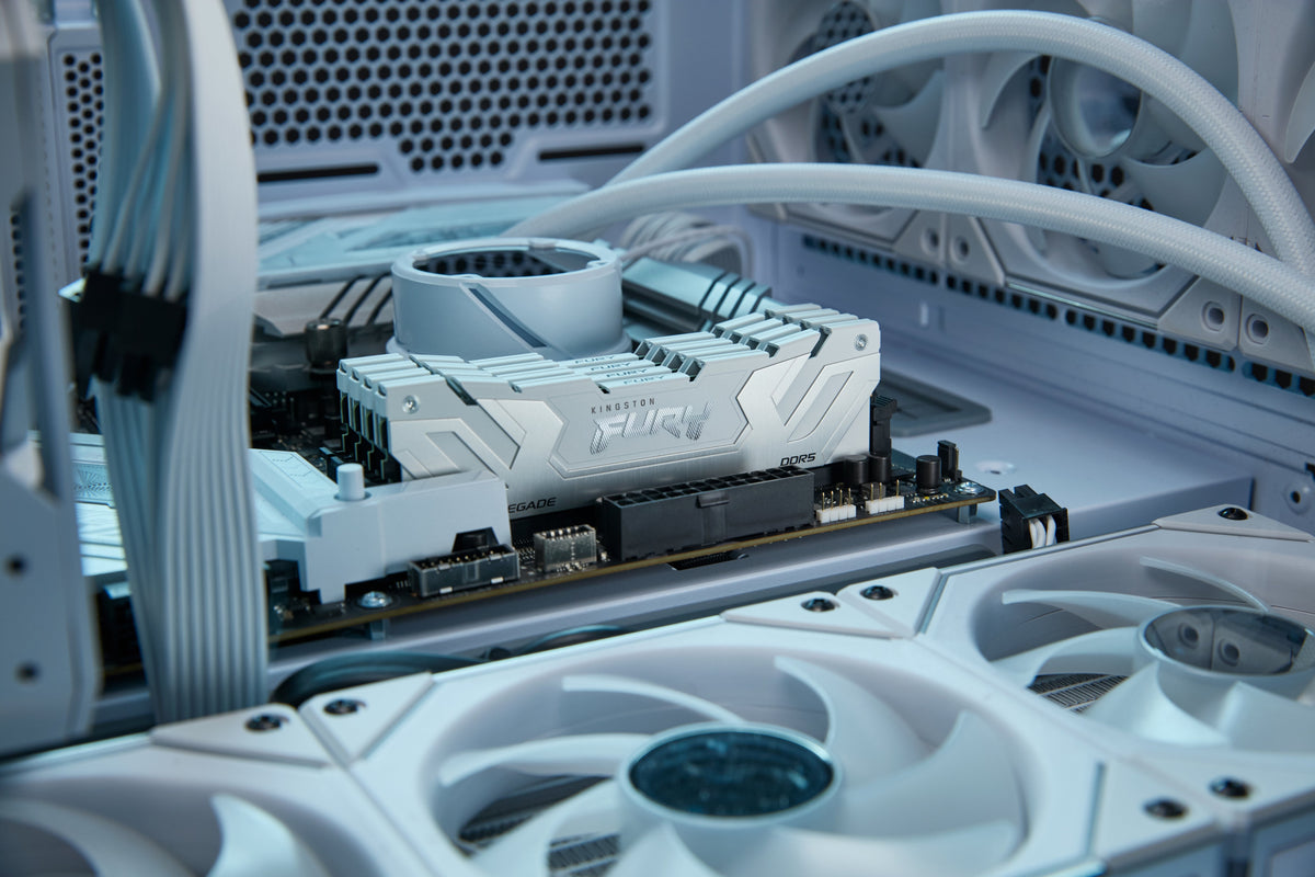 Memoria Kingston Fury 24 Gb 24x1 Gb Ddr5-8800, Plateado/Blanco, Kf588cu42rw-24, Renegade, Intel Xmp Kf588cu42rw-24